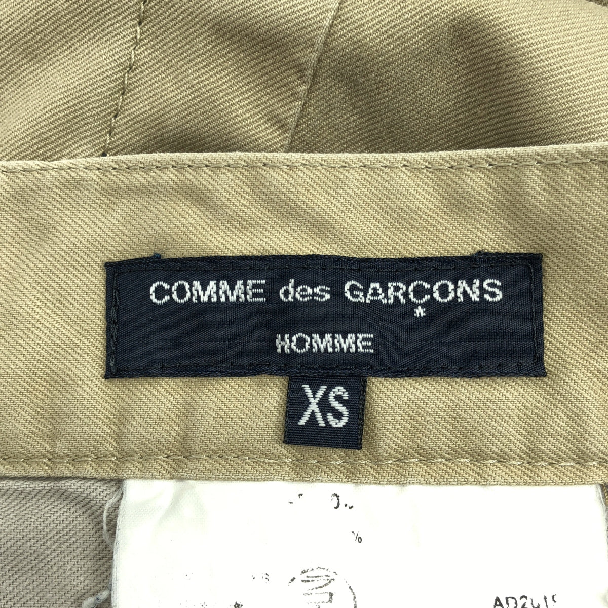 COMME des GARCONS 男士 |公元2019 |內襯帶錐形斜紋棉布褲 | XS |米色|男士