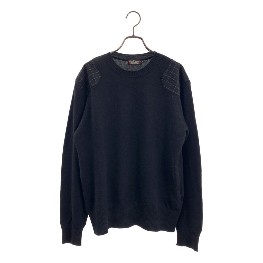 AFFA / エーエフエフエー | スパイダー チェック 切替 シルク混 カシミア ニット | L | メンズ