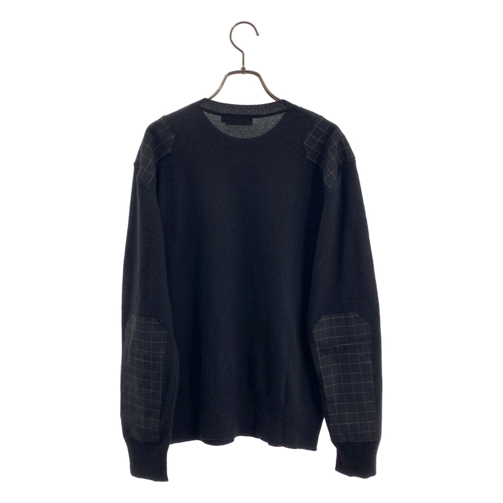 AFFA / エーエフエフエー | スパイダー チェック 切替 シルク混 カシミア ニット | L | メンズ
