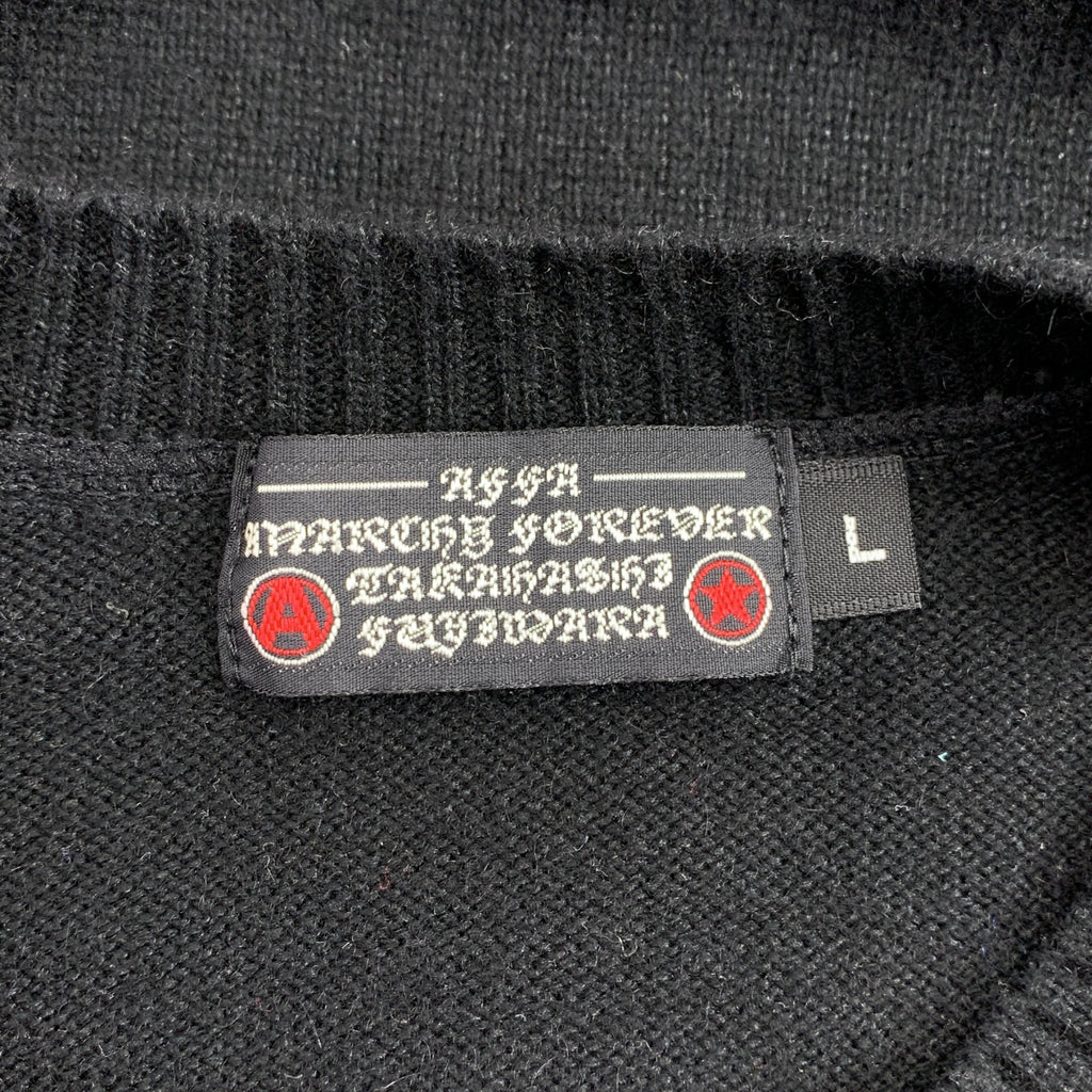 AFFA / エーエフエフエー | スパイダー チェック 切替 シルク混 カシミア ニット | L | メンズ