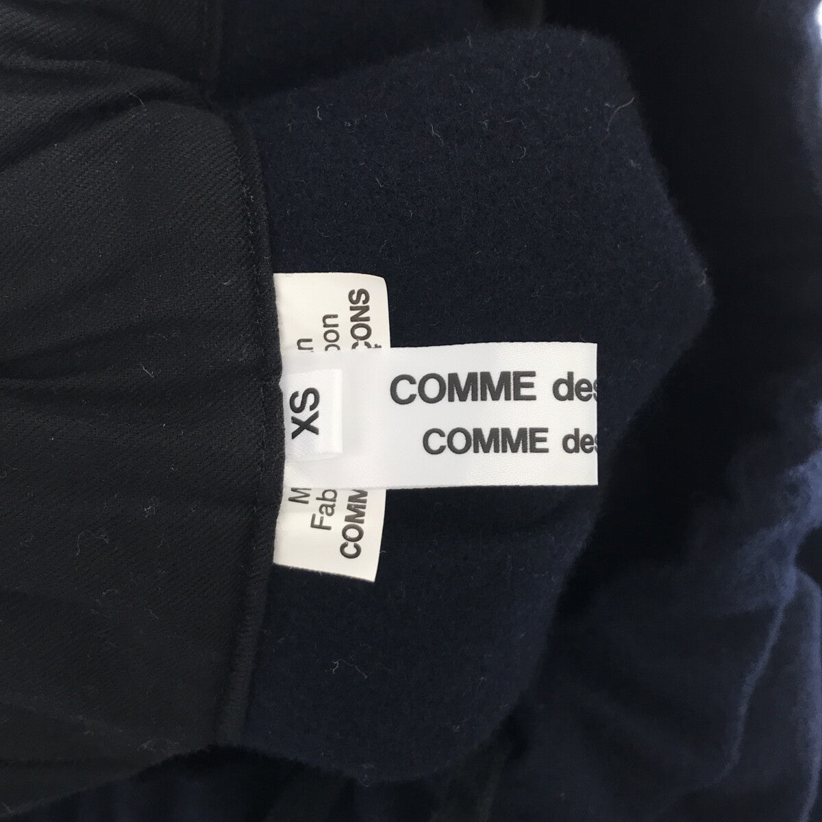 【미품】 COMME des GARCONS COMME des GARCONS / 콤콤 | 2021AW | 멜튼 울 플리츠 와이드 롱 스커트 | XS | 네이비 | 여성