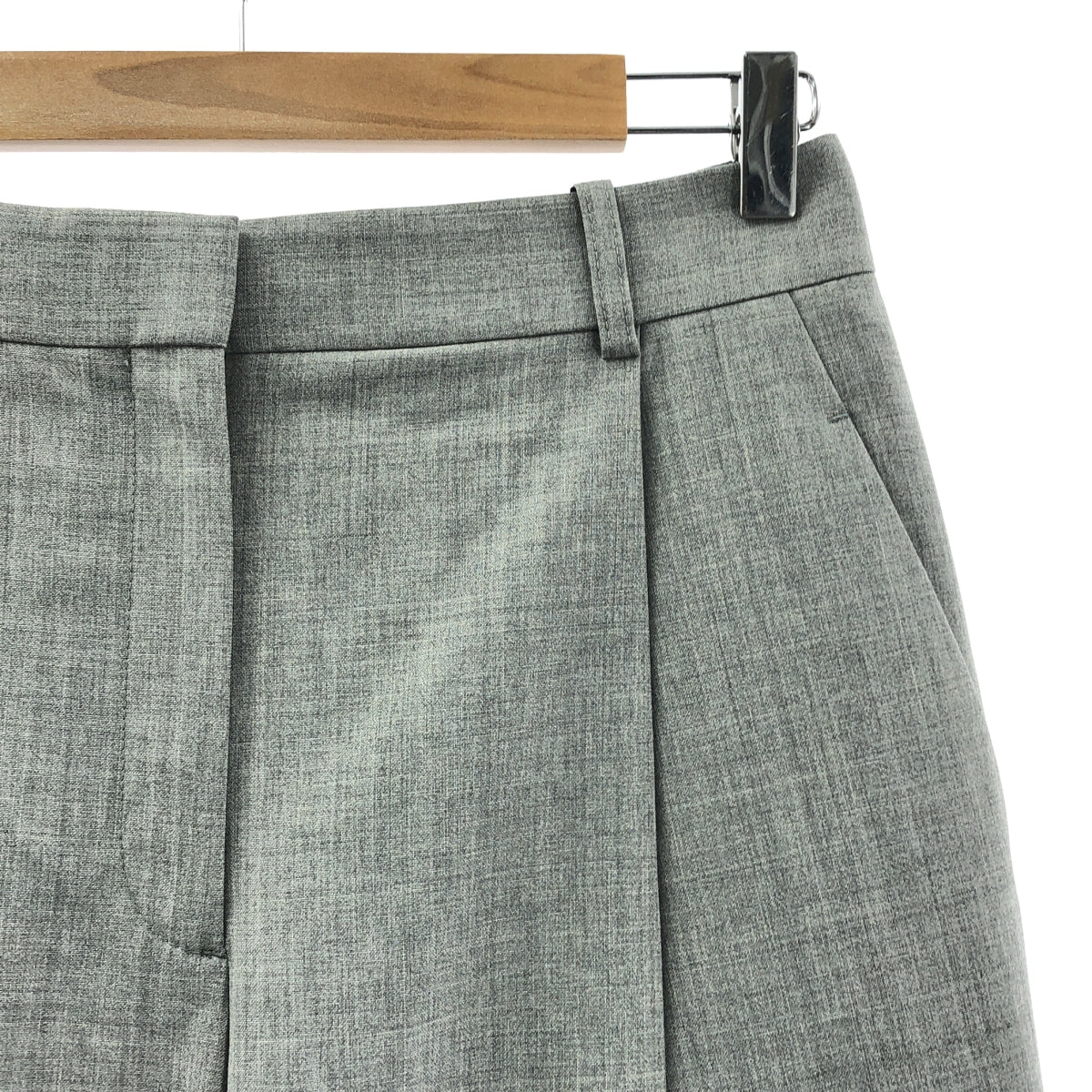 【美品】  VICTORIA BECKHAM / ヴィクトリアベッカム | タック ワイド スラックス パンツ | 8 | grey melange | レディース