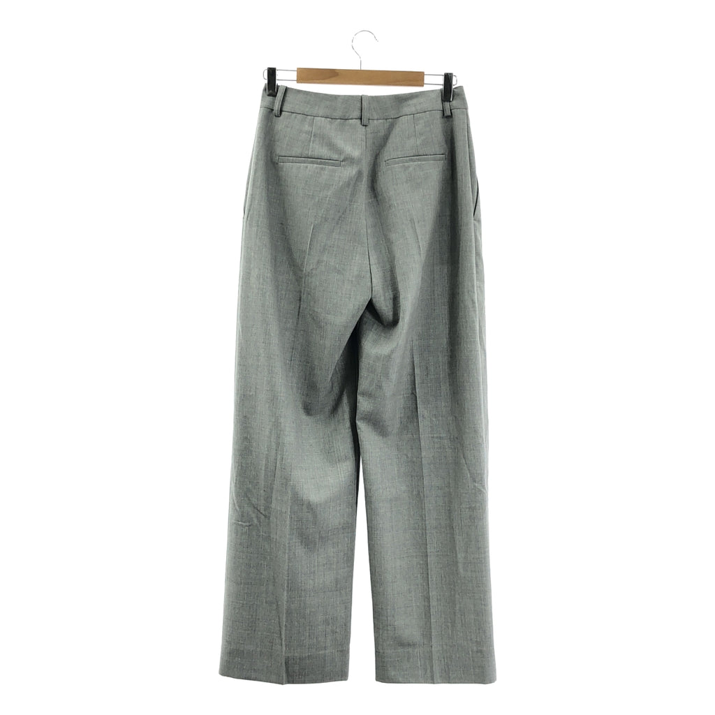 【美品】  VICTORIA BECKHAM / ヴィクトリアベッカム | タック ワイド スラックス パンツ | 8 | grey melange | レディース