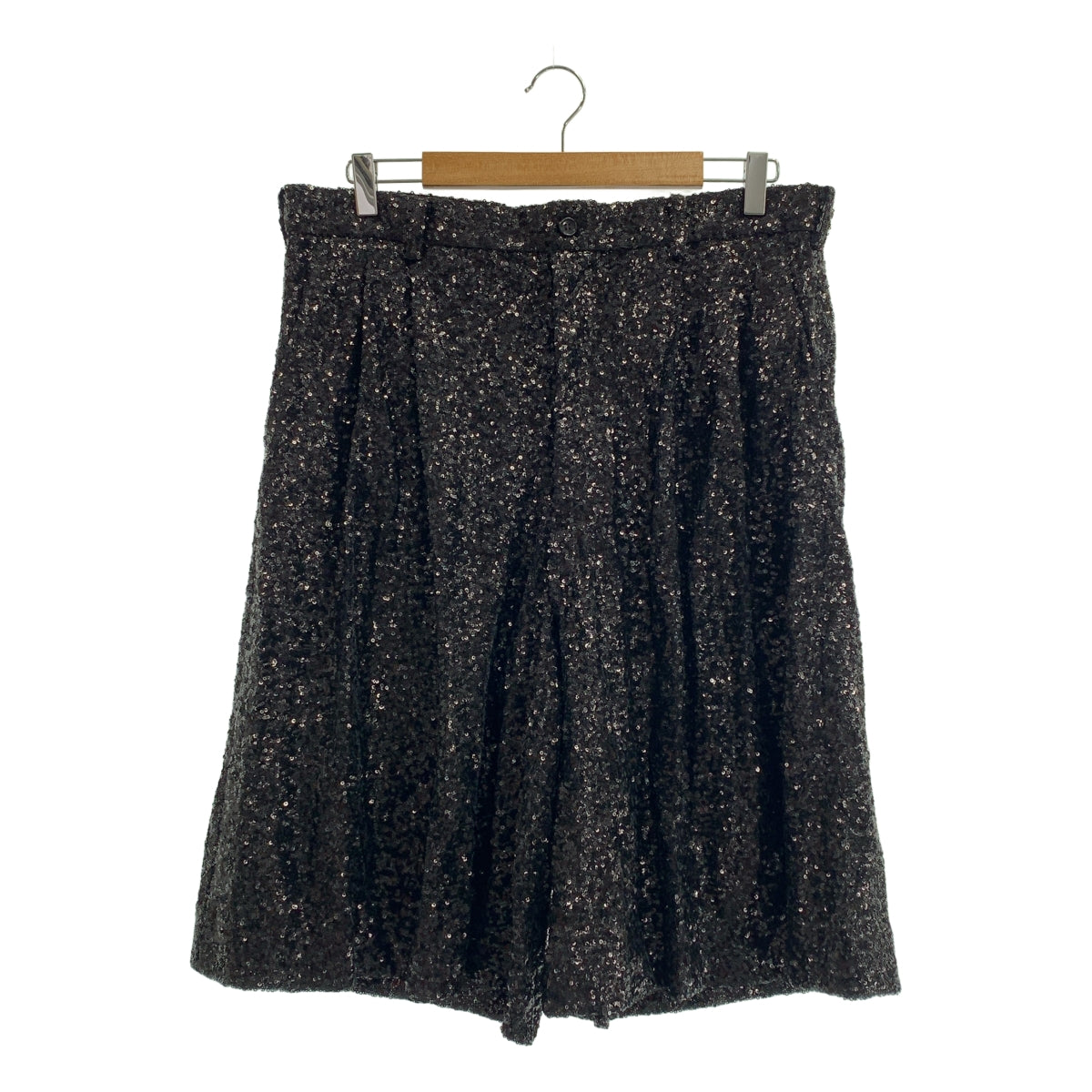 COMME des GARÇONS HOMME PLUS | 2018 春夏系列 | 亮片裝飾雙褶闊腳短褲 / 有襯裡 | 尺寸 XL | 男款