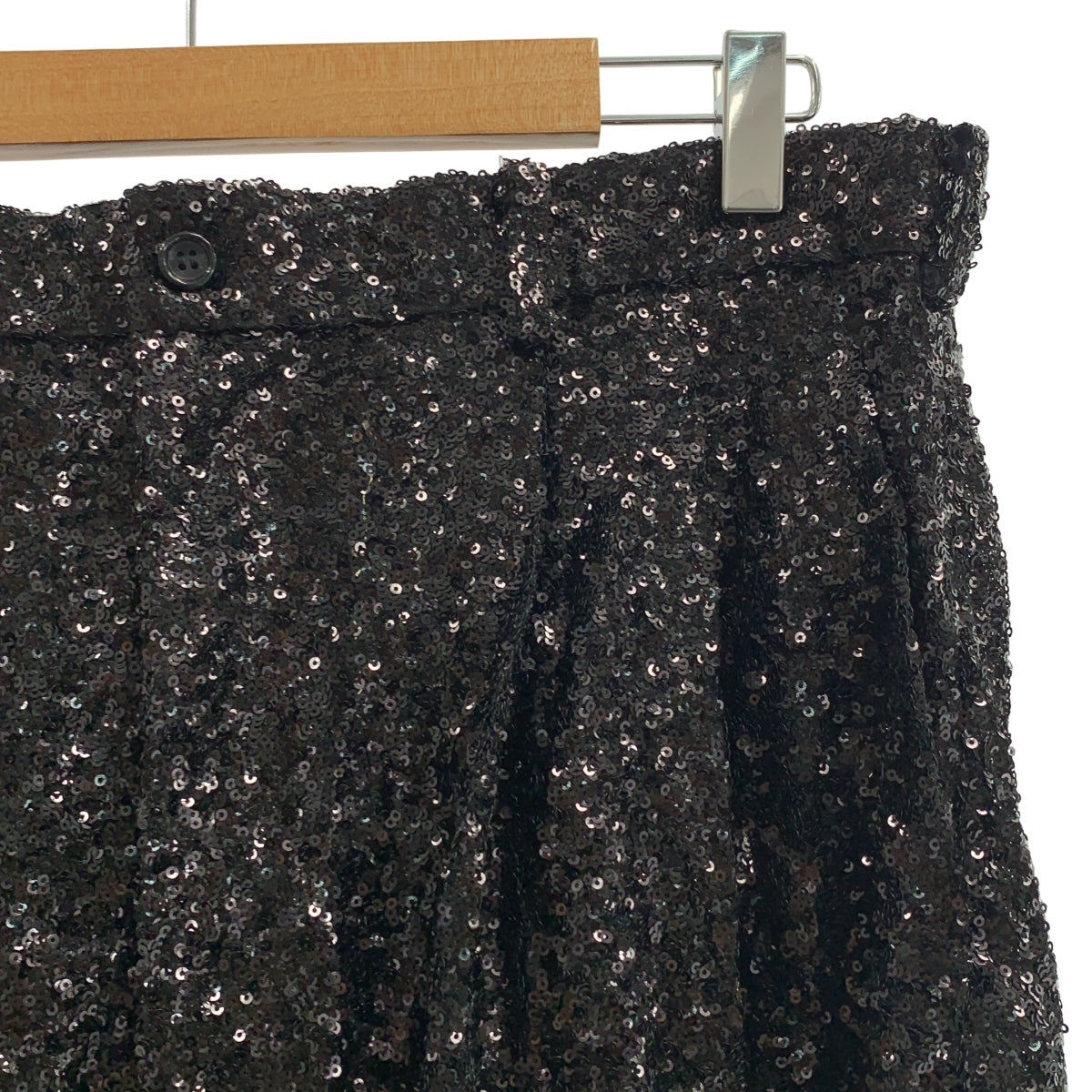 COMME des GARÇONS HOMME PLUS | 2018 春夏系列 | 亮片裝飾雙褶闊腳短褲 / 有襯裡 | 尺寸 XL | 男款