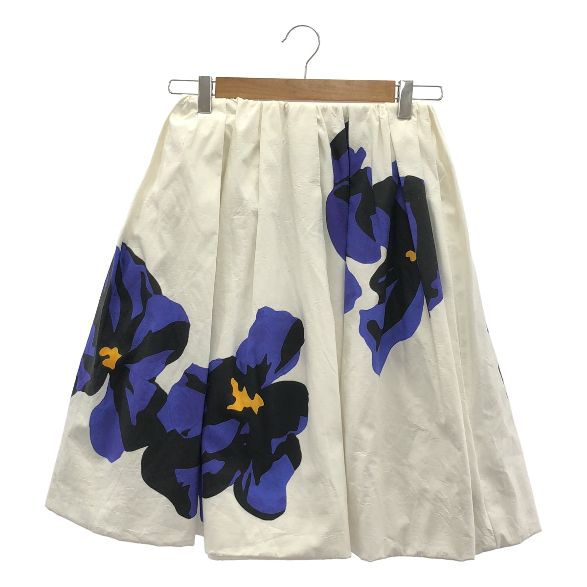 miu miu / 뮤뮤 | 2024SS | 포플린 플라워 볼륨 스커트 | 38 | 화이트 | 여성