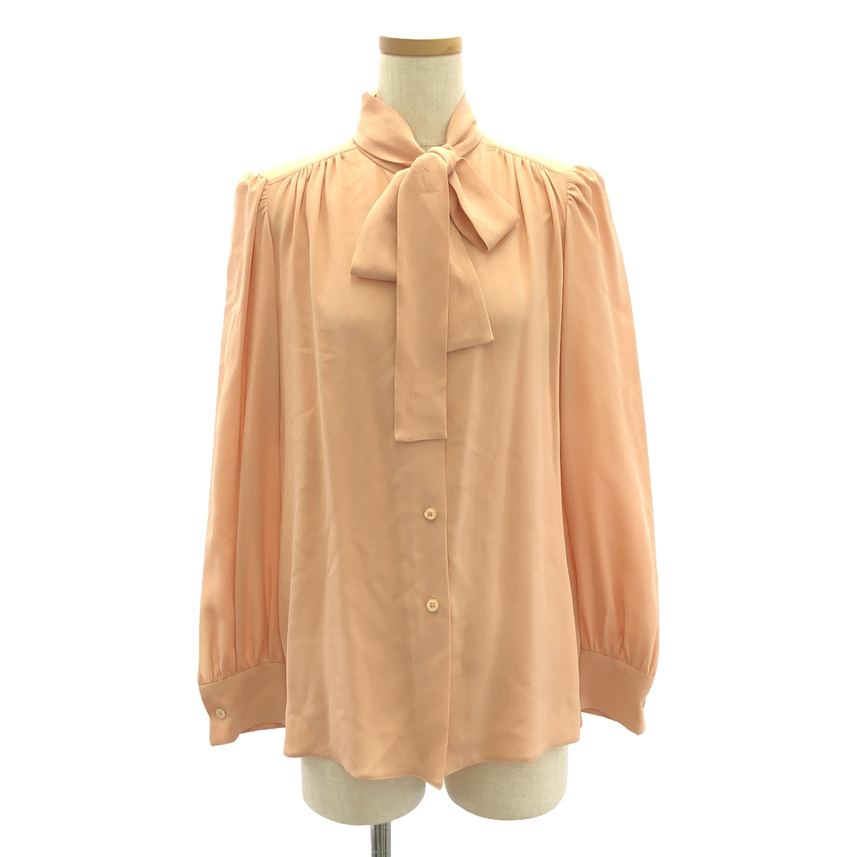 PRADA | Silk ribbon tie long sleeve blouse | Size 36 | Pink | Women's