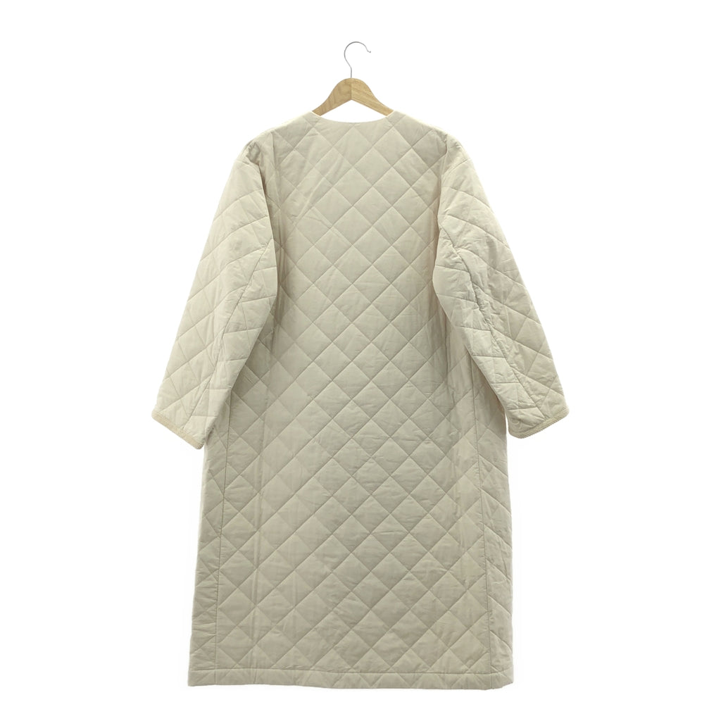 【新品】  R & D.M.Co- / オールドマンズテーラー | QUILTING DOUBLE BUTTON COAT キルティング ダブルボタン ノーカラーコート | S | Ivory / アイボリー | レディース