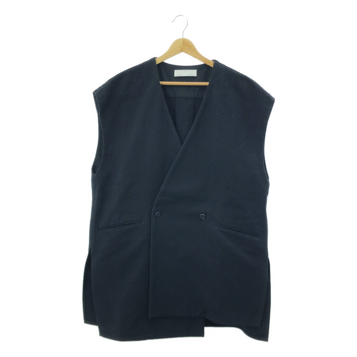 ETHOSENS / エトセンス | ダブルブレスト コットン ジレ ベスト | 3 | ブラック | メンズ