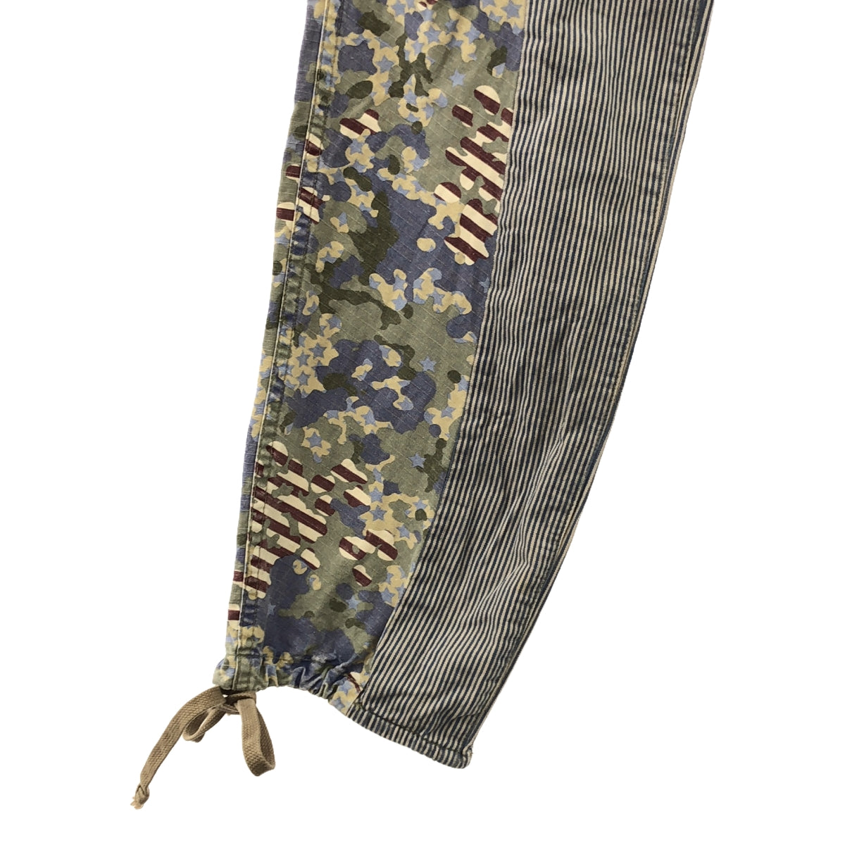 MIHARA YASUHIRO | Hickory camouflage mixed material cargo pants | S | Men's