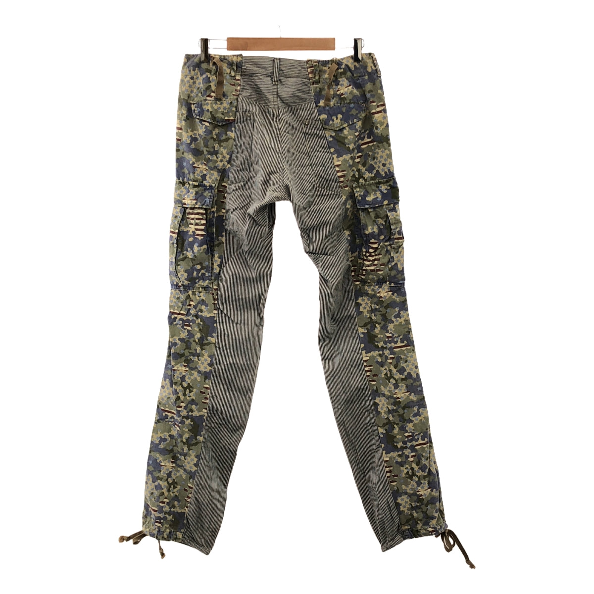 MIHARA YASUHIRO | Hickory camouflage mixed material cargo pants | S | Men's