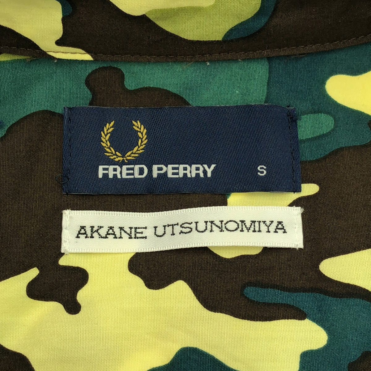 FRED PERRY / Fred Perry | × AKANE UTSUNOMIYA Camouflage pattern open collar shirt | S | Women's