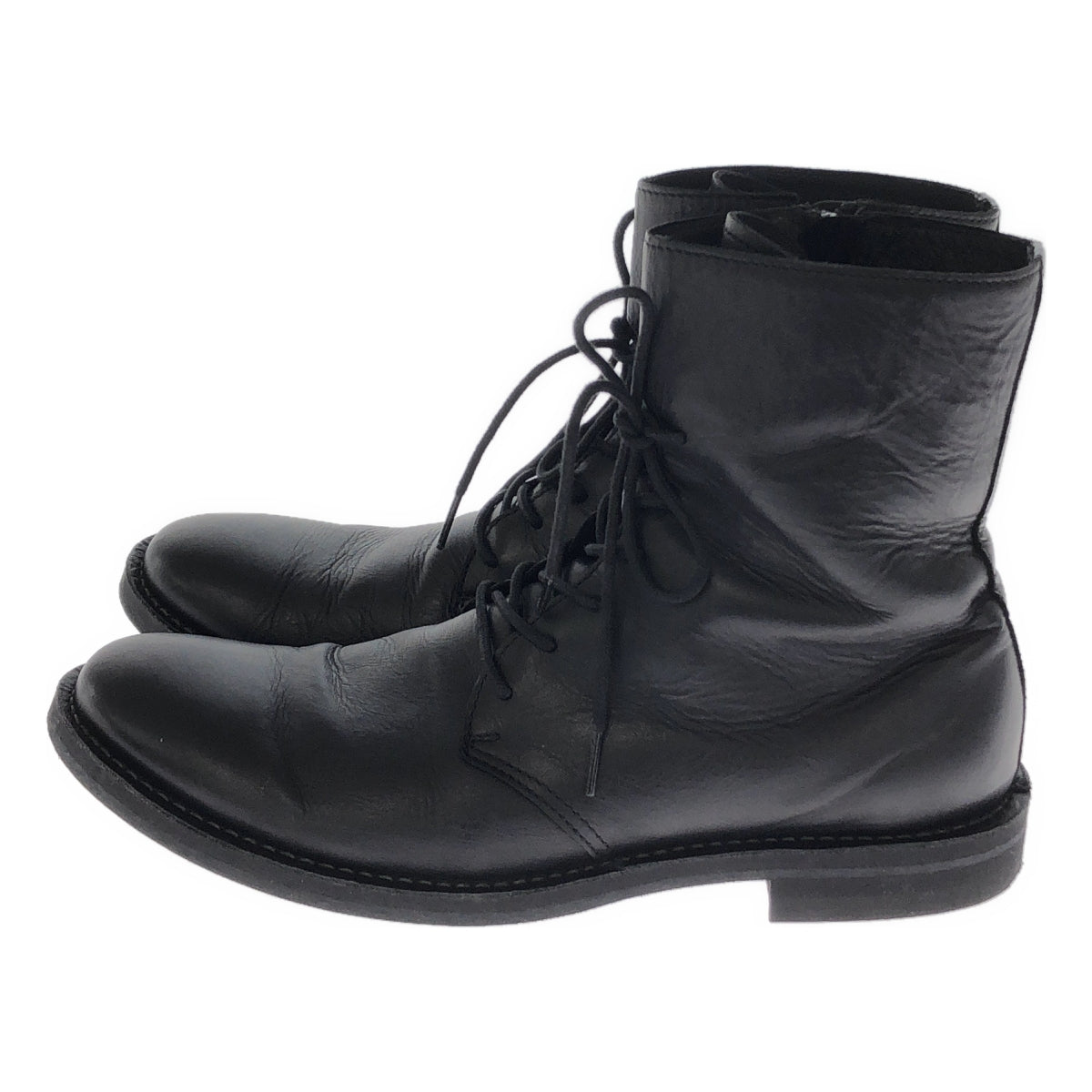 Y's for men / 와이즈포멘 요우지야마모토 | SOFT OIL LEATHER BOOTS WITH LACE UP ZIPPER / 가죽 사이드 Zip 부츠 | 05 | 남성