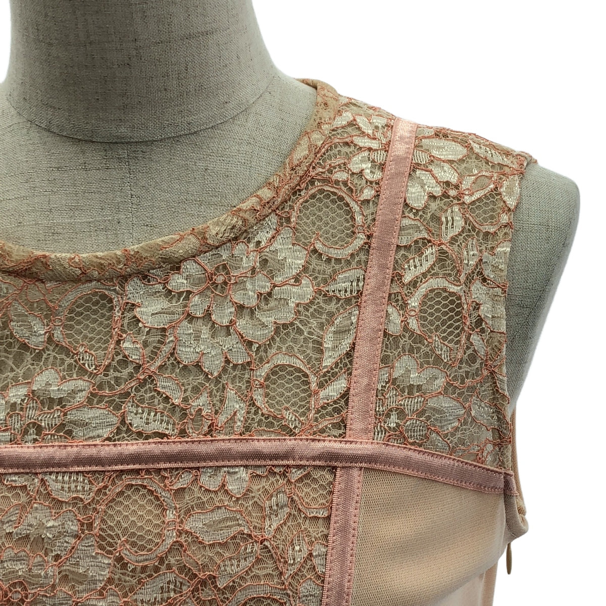 【신품】 VIVIENNE TAM / 비비안탐 | RUSSEL LACE 레이스 원피스 | 40 | 핑크 | 여성