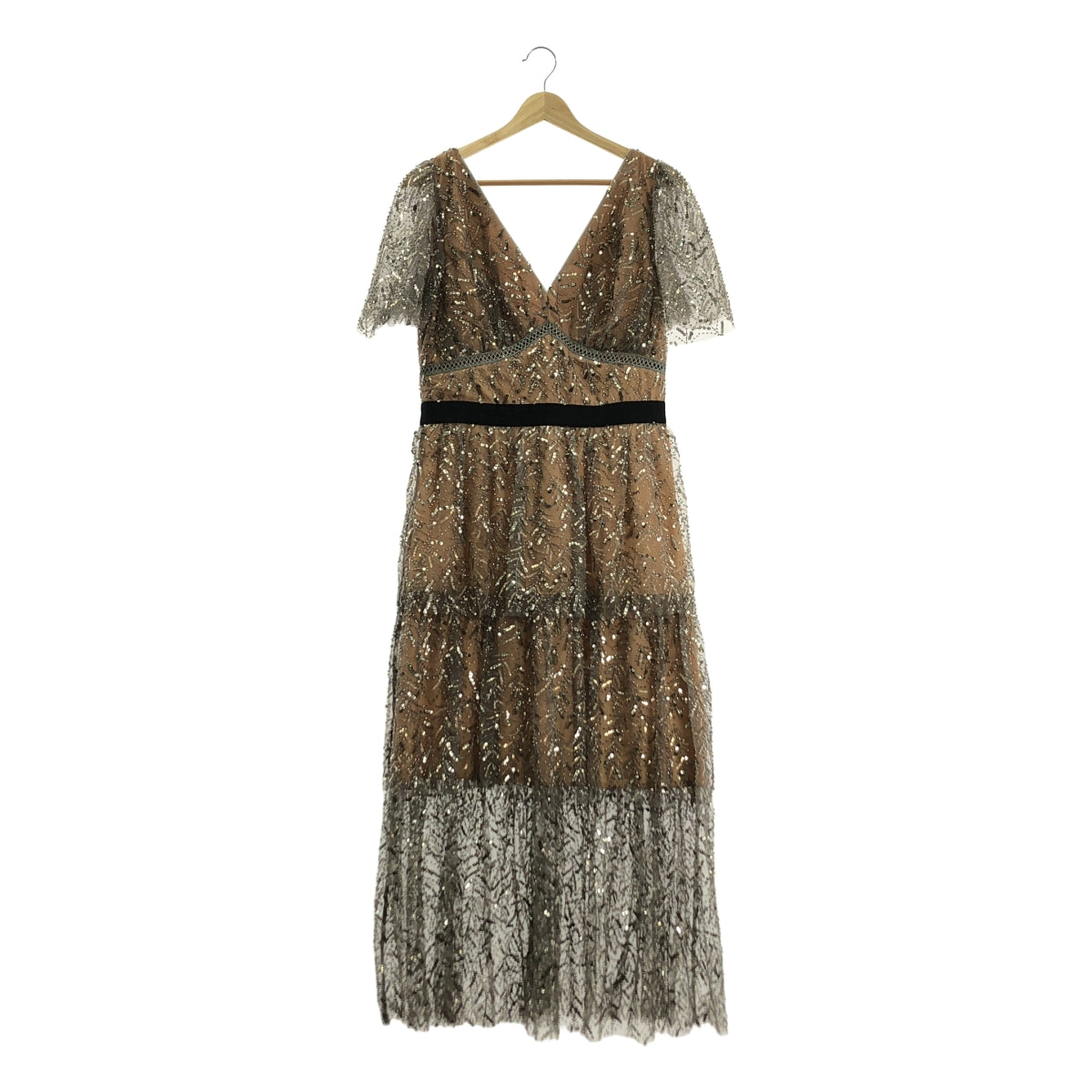 Self-Portrait | 亮片蕾絲洋裝 | UK8 | 米色/灰色/黑色 | 女款