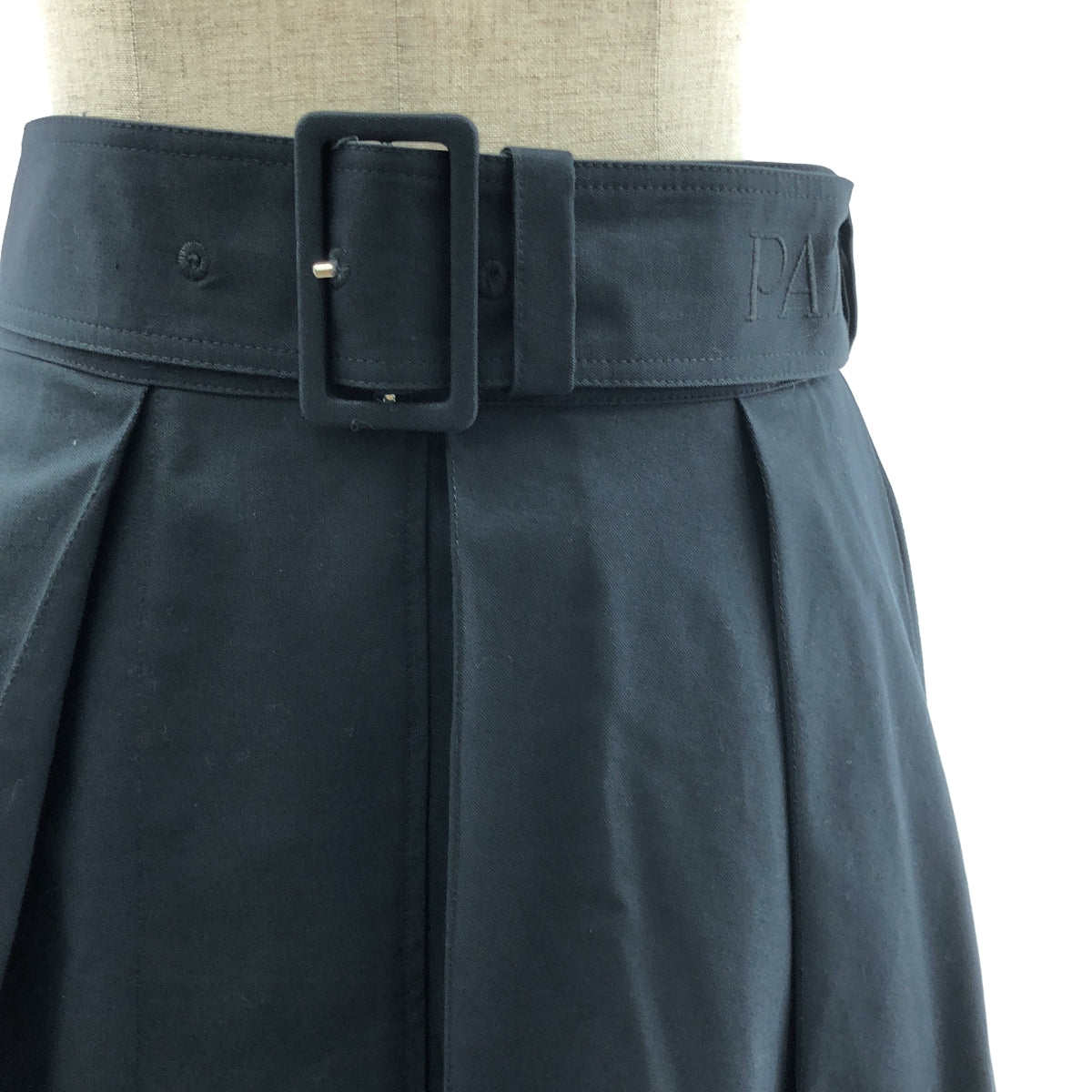 PATOU / 파투 | Canvas Pleated Maxi Skirt 코튼 맥시 롱 스커트 | 36 |