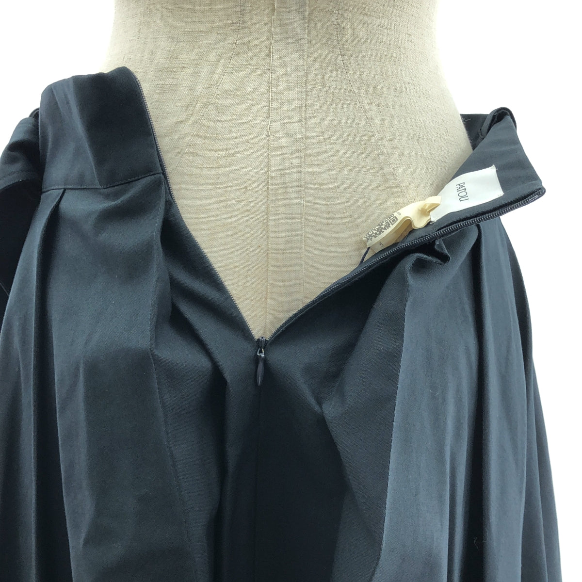 [狀況極佳] PATOU | 帆布褶皺長裙，棉質長裙 | 36碼 | 海軍藍 | 女款