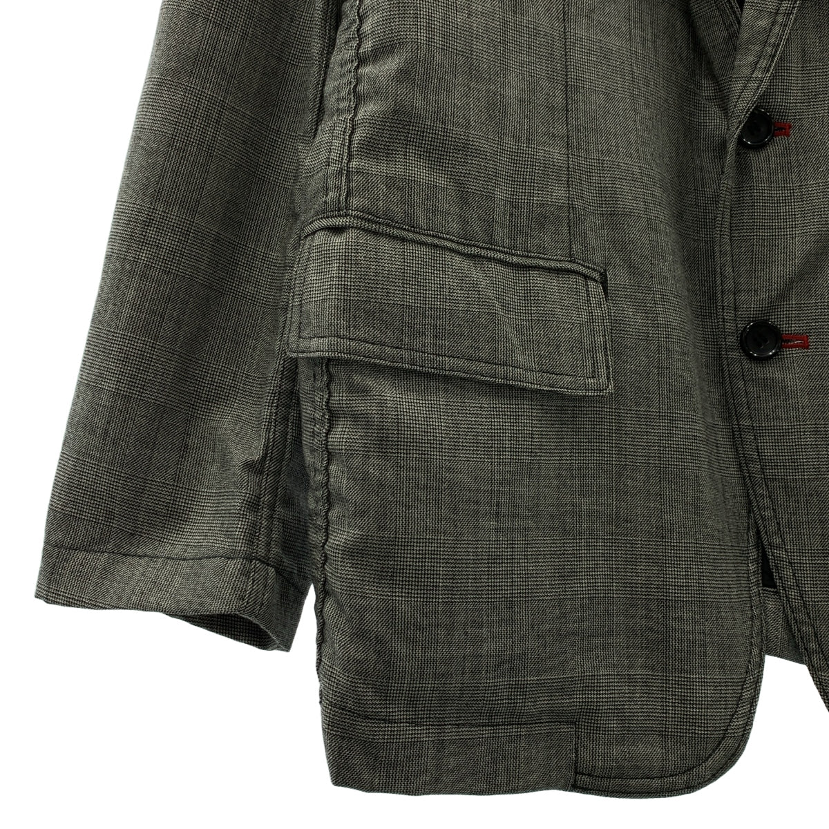 COMME des GARCONS HOMME / コムデギャルソンオム | 2008AW | グレンチェック パッカリング テーラードジャケット | SS | グレー | メンズ