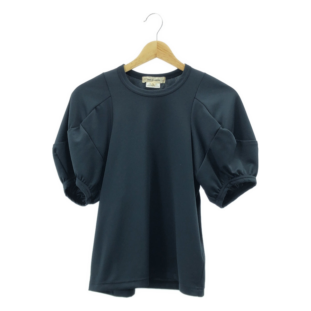 【美品】  COMME des GARCONS / コムデギャルソン | 2018SS | パフスリーブ ポリエステル Tシャツ | XS | ブラック | レディース