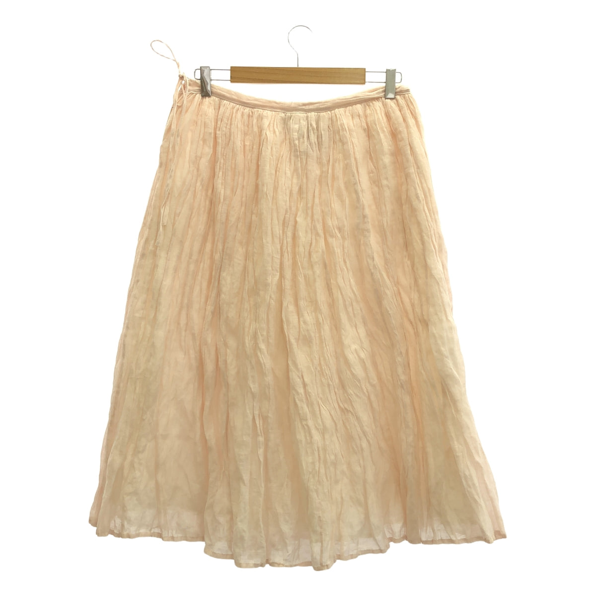 R&amp;D.M.Co / 舊裁縫師 |棉絲亞麻褶皺裙 |粉紅色 |女性的