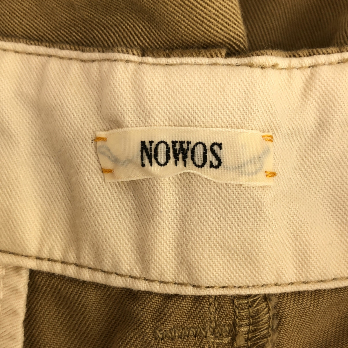 NOWOS | Cut-off wide chino pants | S | Beige | Women's