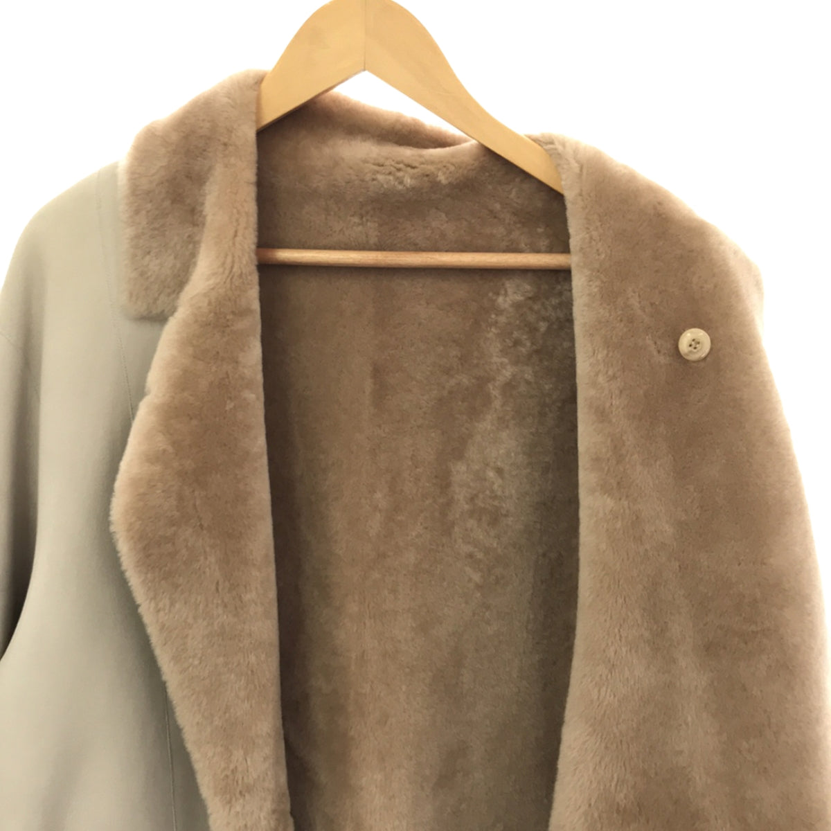 [Good Condition] Pelley Lusso | Reversible Single Shearling Coat | M | Greige/Light Brown | Women's