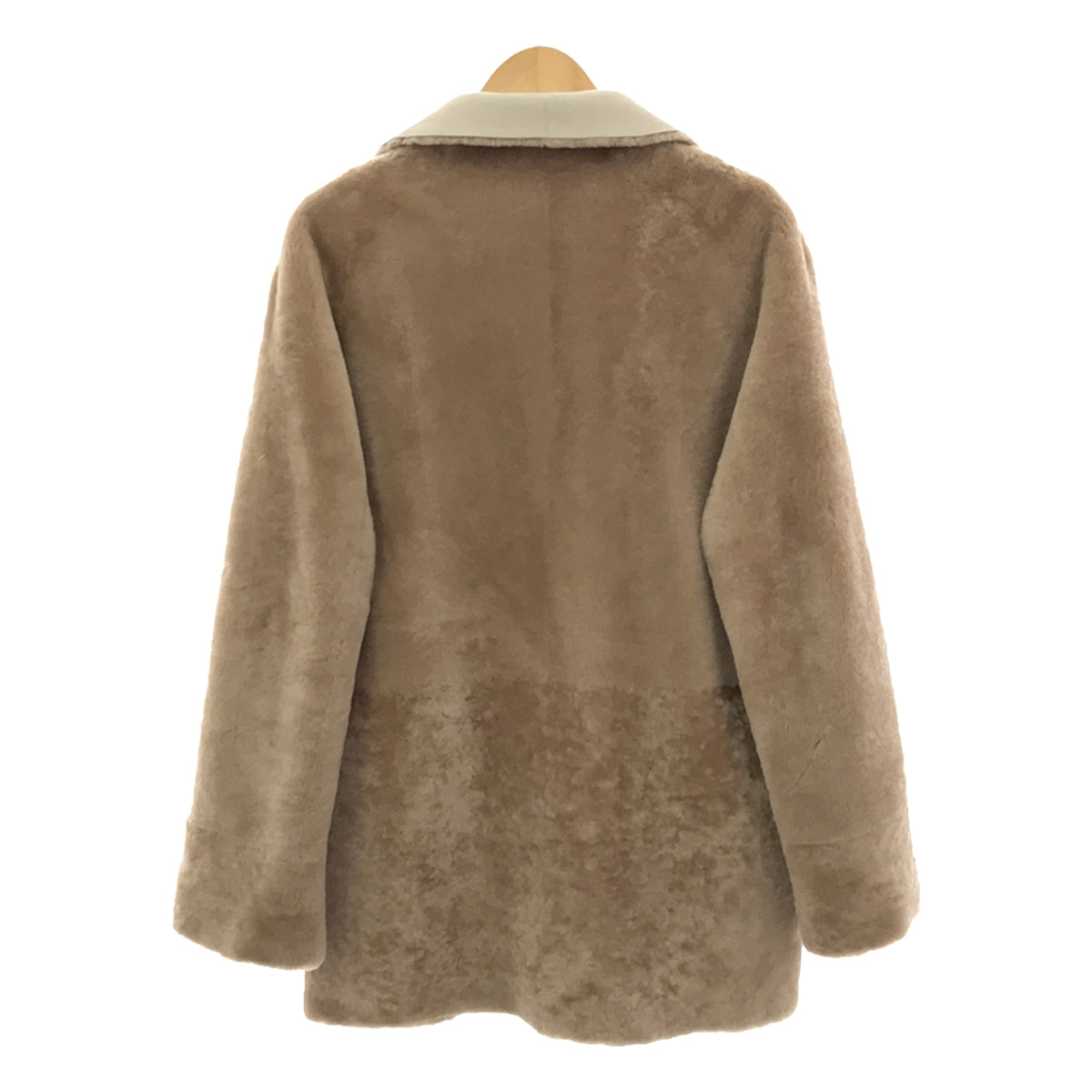 [Good Condition] Pelley Lusso | Reversible Single Shearling Coat | M | Greige/Light Brown | Women's