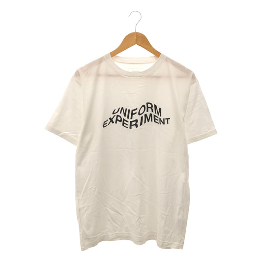 uniform experiment / Uniform Experiment | Warp Logo Tee / Logo Print T-Shirt Cut and Sew | Size 3 | White | Men's