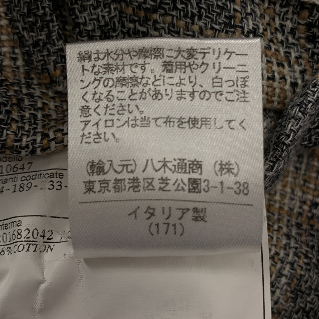 BELVEST | 絲、亞麻與棉質格紋 3B 修身外套 | 尺寸 44 | 男款