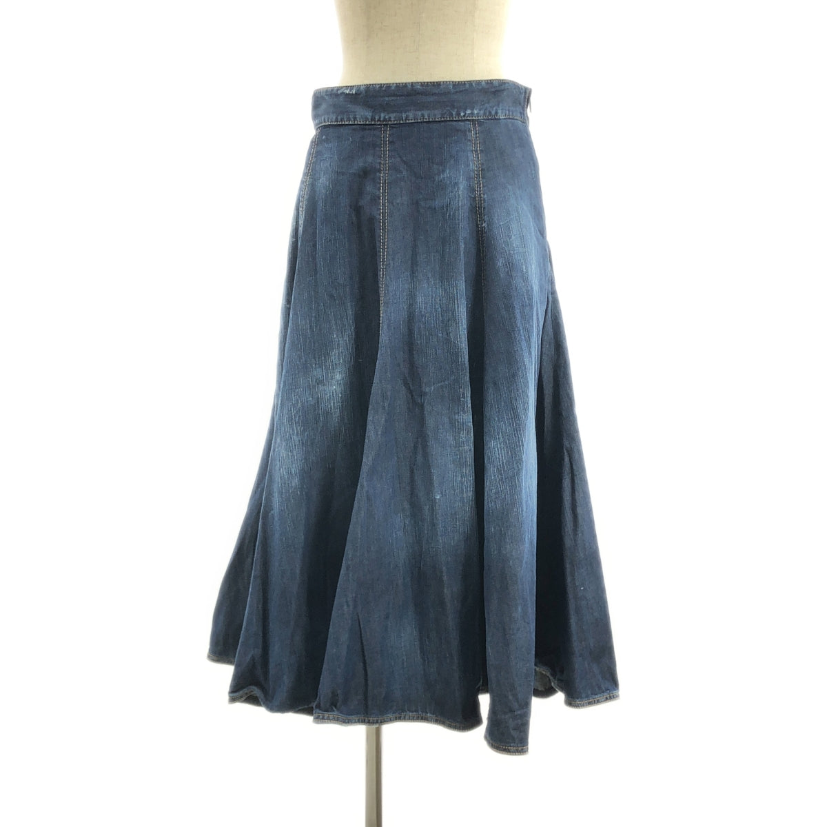 DSQUARED2 | 彩繪做舊側邊拉鍊牛仔半身裙 | 42碼 | 靛藍 | 女款