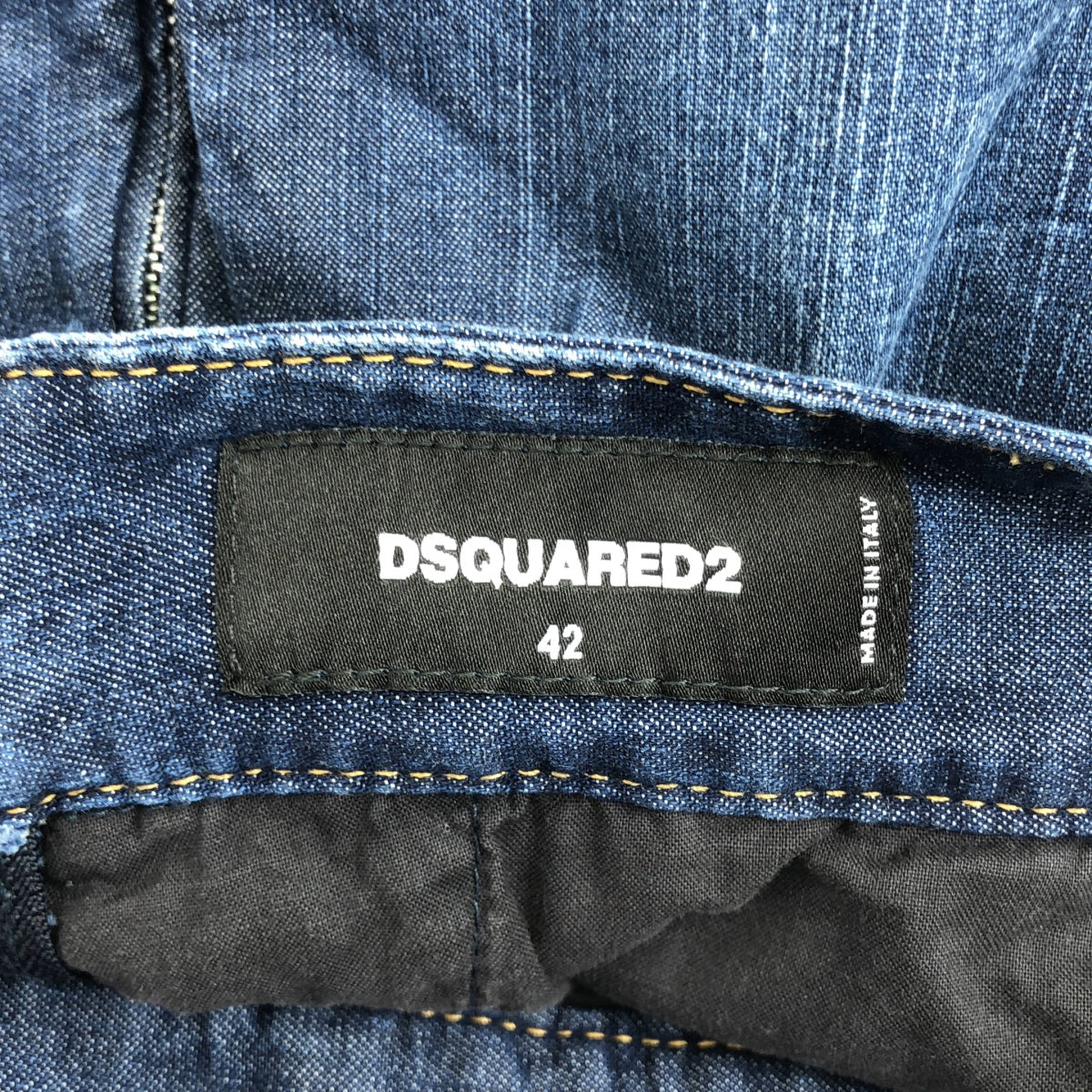 DSQUARED2 / ディースクエアード | ペンキ・ダメージ加工 サイドジップ デニムスカート | 42 | インディゴ | レディース