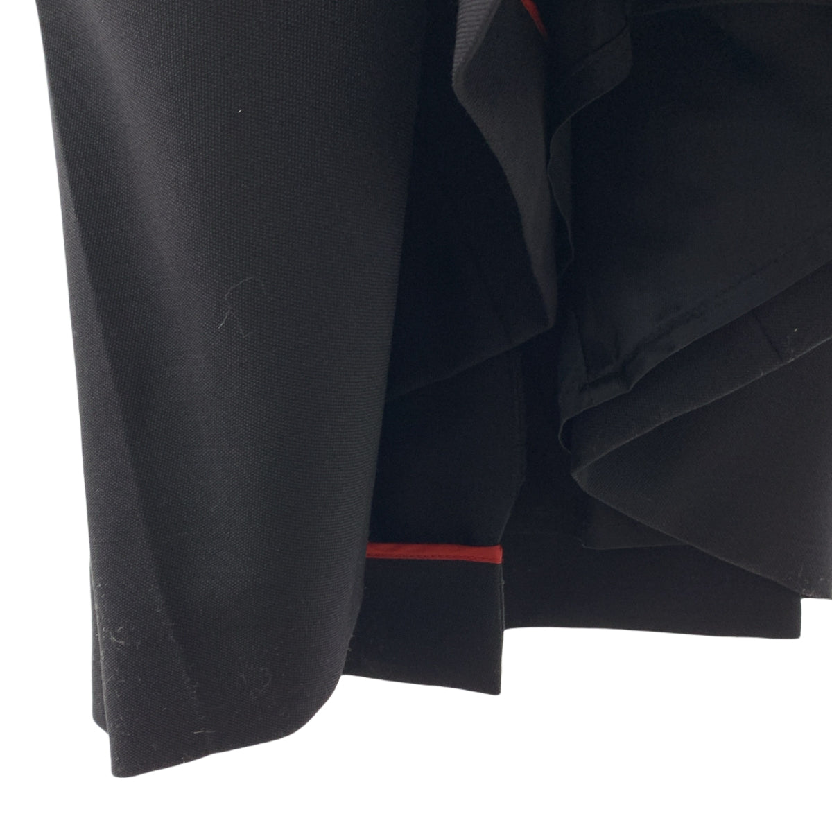 【美品】  Maison Margiela / メゾンマルジェラ | 2022AW | シルク バラセアウール 異素材 切替 変形 リワークドウールドレス ワンピース | 36 | ブラック | レディース