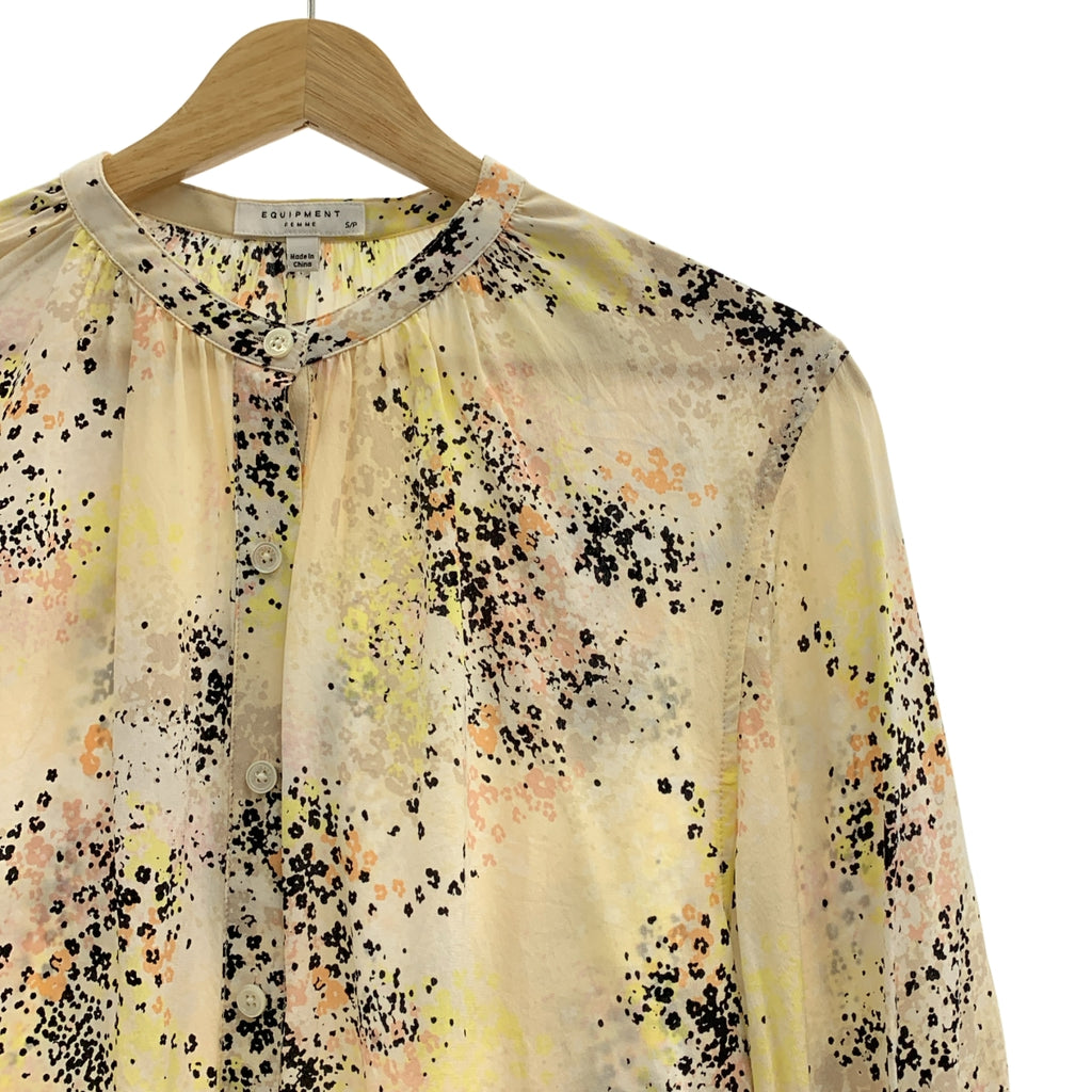 EQUIPMENT | 100% 真絲 | 真絲全印花標誌連結褶皺襯衫 | S 碼 | 女款