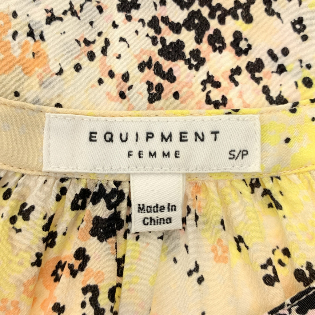 EQUIPMENT | 100% 真絲 | 真絲全印花標誌連結褶皺襯衫 | S 碼 | 女款