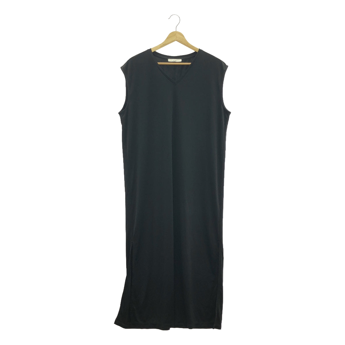 ASTRAET | V-neck side slit long dress | F | Black | Women's