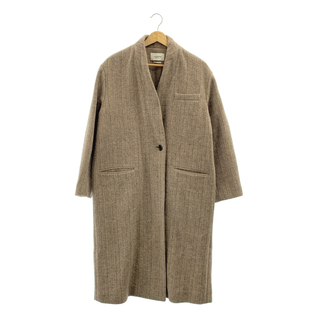 ISABEL MARANT ETOILE / 이자벨 마란에투아르 | Taupe Henlo Coat / 울 트위드 싱글 오버 코트 | 34 |