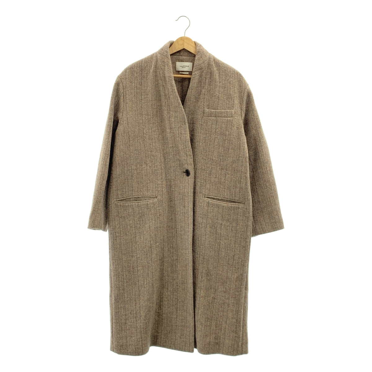 ISABEL MARANT ETOILE / 이자벨 마란에투아르 | Taupe Henlo Coat / 울 트위드 싱글 오버 코트 | 34 |