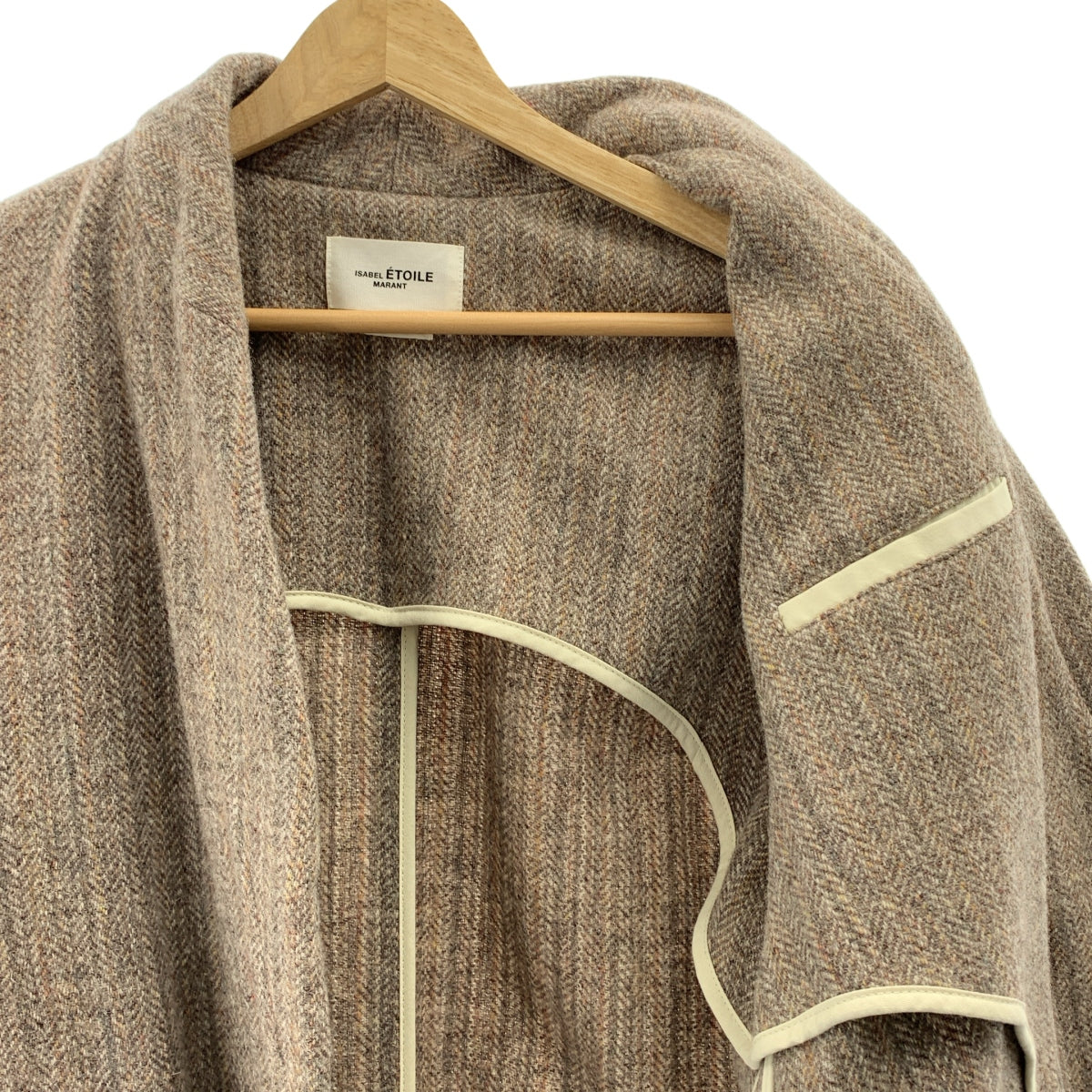 ISABEL MARANT ETOILE / 이자벨 마란에투아르 | Taupe Henlo Coat / 울 트위드 싱글 오버 코트 | 34 |