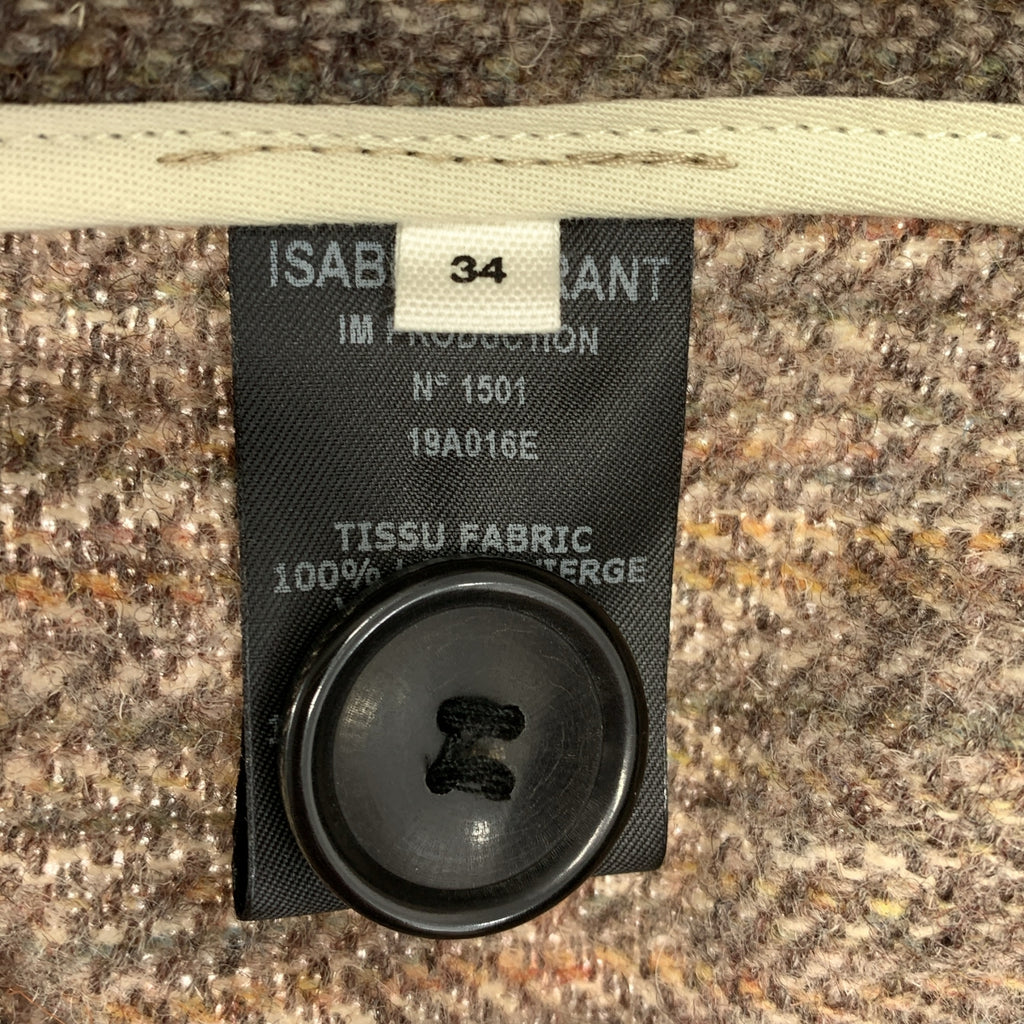 ISABEL MARANT ETOILE / 이자벨 마란에투아르 | Taupe Henlo Coat / 울 트위드 싱글 오버 코트 | 34 |