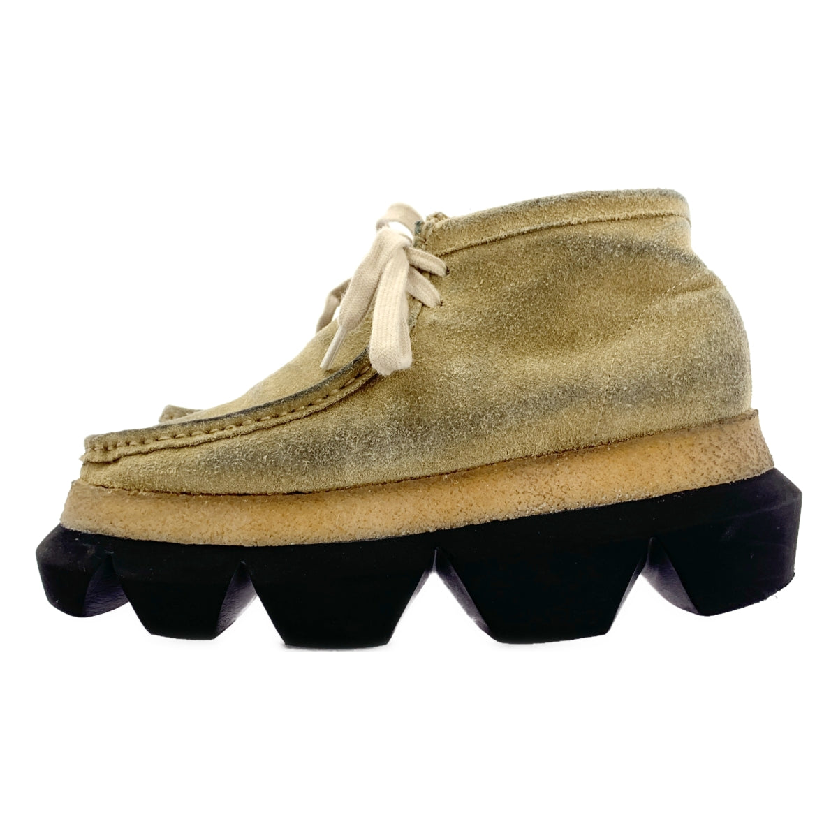 sacai / sacai | x clarks / Clarks Wallabee 靴 / 絨面革和皮革 Wallabee 短靴 | 尺寸 22.5 | 米色 | 女款