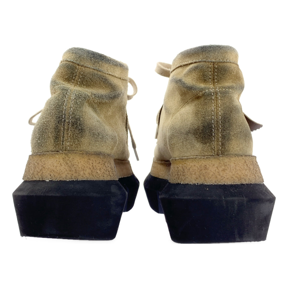 sacai / sacai | x clarks / Clarks Wallabee 靴 / 絨面革和皮革 Wallabee 短靴 | 尺寸 22.5 | 米色 | 女款