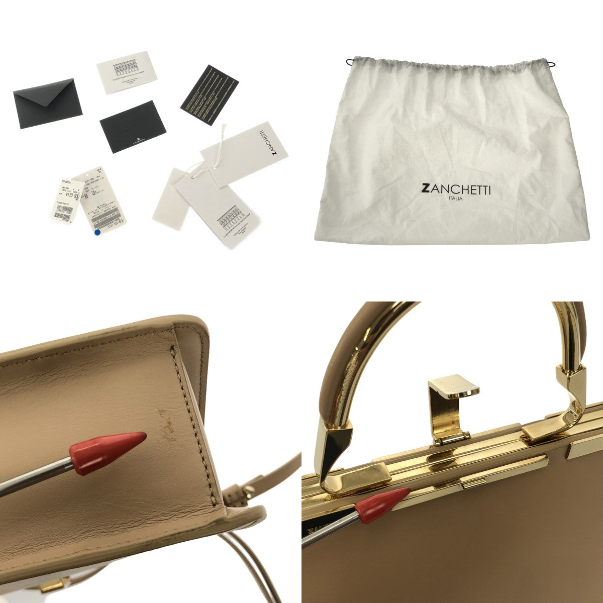 【美品】  ZANCHETTI / ザンチェッティ | 2021SS | Deuxieme Classe別注 2way SQUARE バッグ | ベージュ | レディース