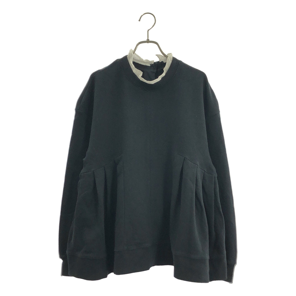 MUVEIL / ミュベール | レースコンビ 裏毛プルオーバー スウェット トレーナー | 38 | メンズ