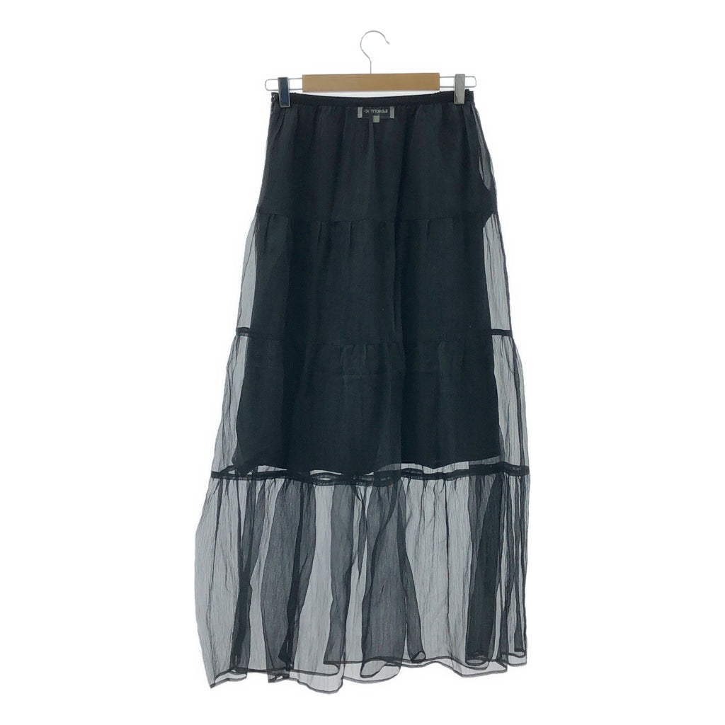 LOKITHO / ロキト | 2023SS | SILK YORYU SKIRT シルク レイヤード ロングスカート | 2 | ブラック | レディース