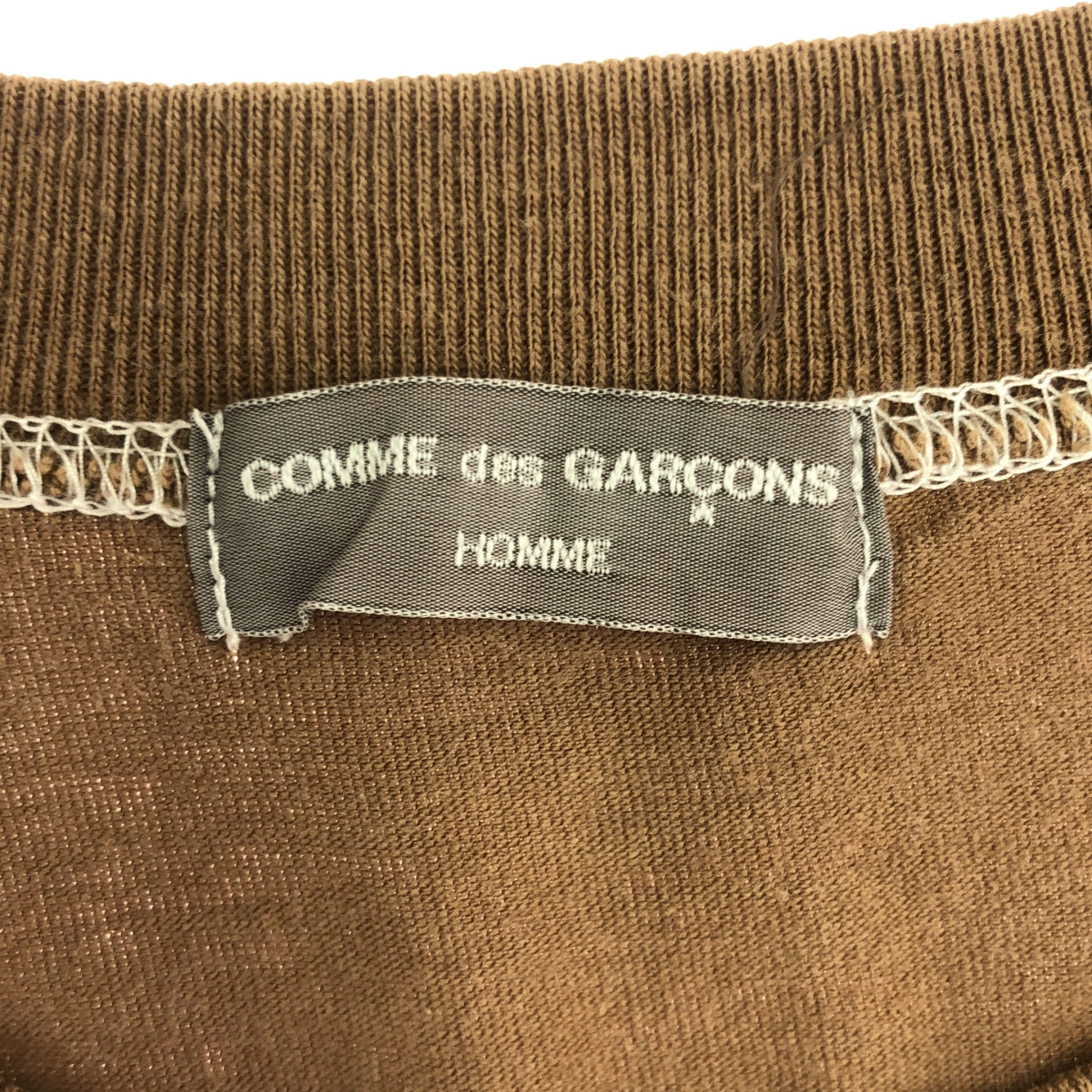 COMME des GARCONS HOMME / コムデギャルソンオム | 2003SS | ステッチワーク ワンポイント ロゴ クルーネック Tシャツ カットソー | ブラウン | メンズ