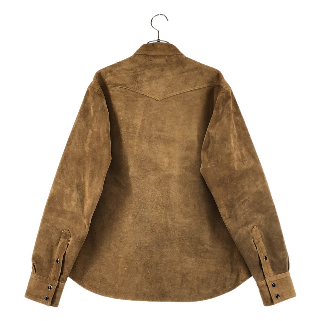 MINEDENIM / マインデニム | Suede Leather Western SH / 牛革 スエード レザー ウエスタン シャツ | 2 | メンズ