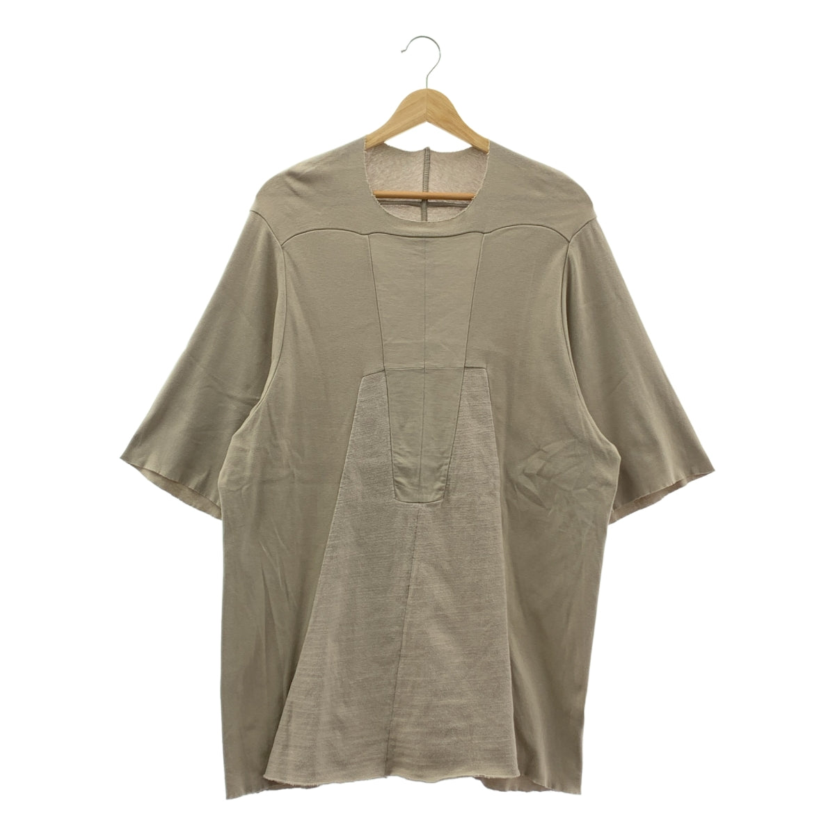 【美品】  Rick Owens / リックオウエンス | 2023AW | LUXOR Panelled Crewneck T-Shirt パネルド クルーネック Tシャツ | XS | ベージュ | メンズ