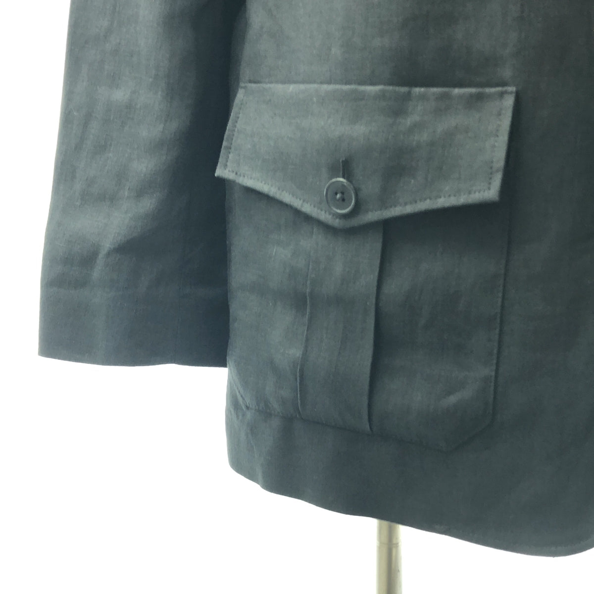 【美品】  Y's for men / ワイズフォーメンヨウジヤマモト | 2025SS | 120％LINO / LINEN JACKET WITH 4-POCKET /  シングルブレスト オーバー ジャケット / 総裏地 | 2 | ブラック | メンズ