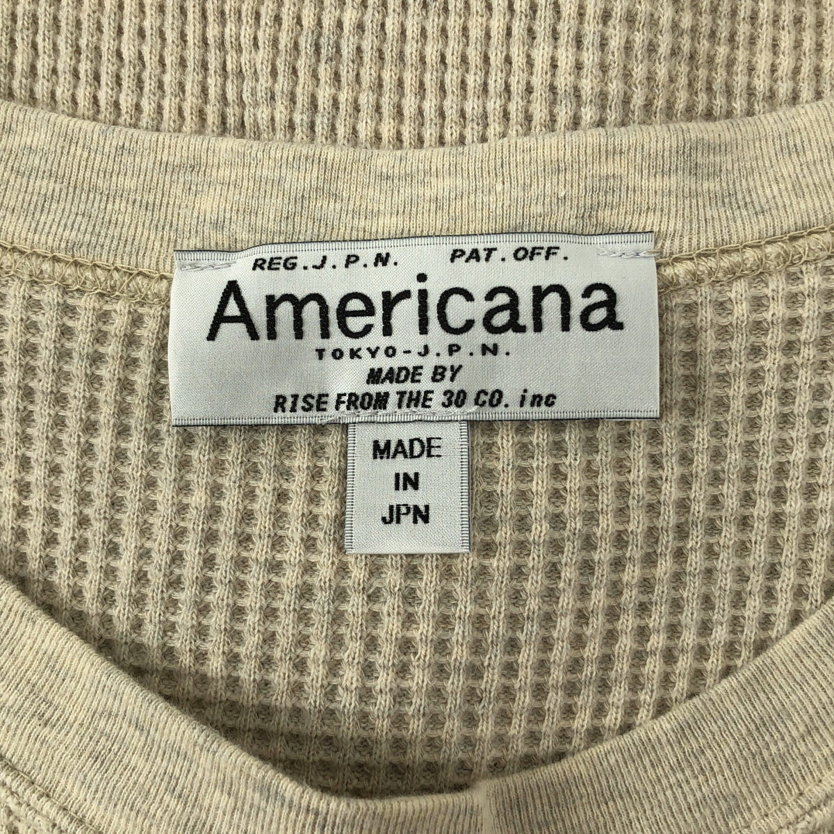 Americana / アメリカーナ | ワンポイントスリーブロゴ サーマル オーバー カットソー | F | ベージュ | レディース