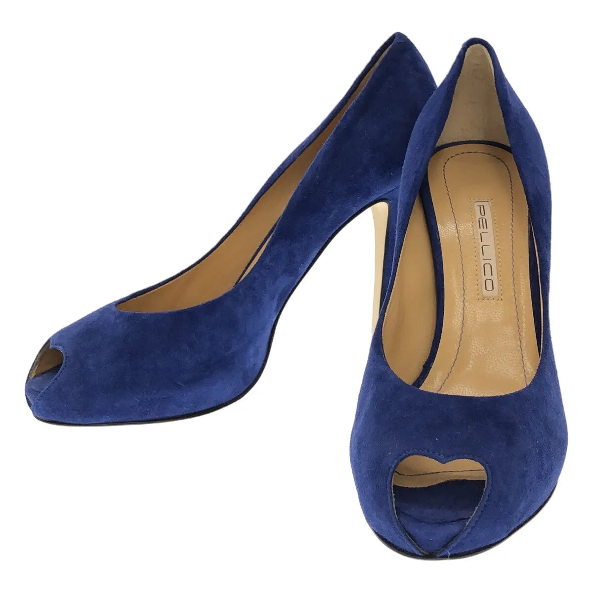 【新品】  PELLICO / ペリーコ | OPEN 90 スエード オープントゥ ヒールパンプス | 36 1/2 | ブルー | レディース